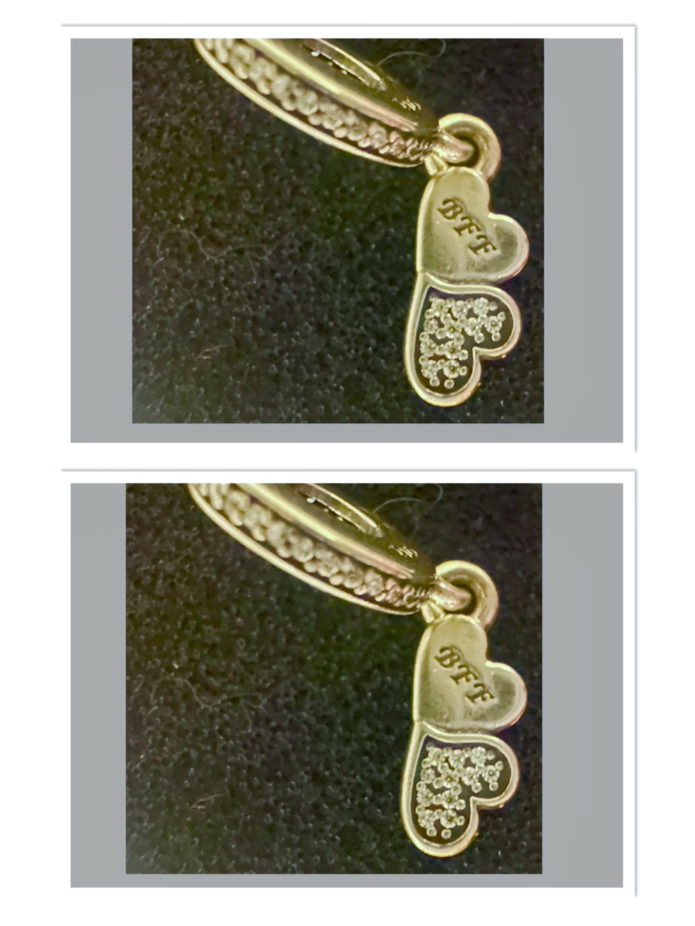 Pandora- BFF Heart Charms. Set of 2
